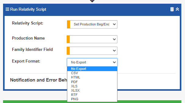 Run Search Term Report Step Options