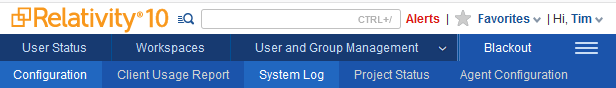 System Log Tab